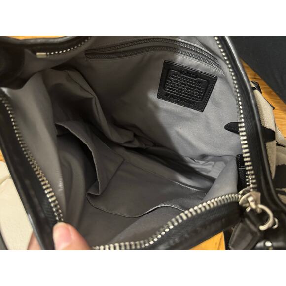 Coach Legacy Signature C Duffle Hobo Bag Tote Purse Black logo shoulder bag - Picture 5 of 12